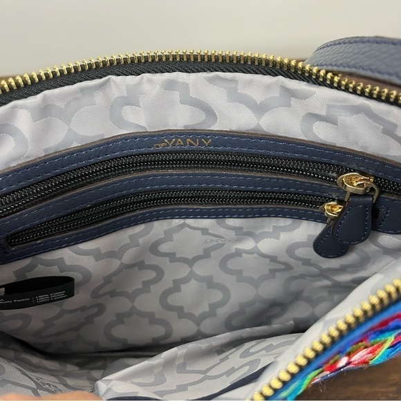 orYANY Grace Embroidered Blue Mosaic Crossbody. Bohemian - Picture 6 of 7